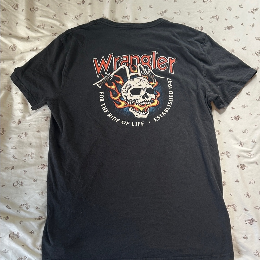 Wrangler Charcoal Skull Graphic Tee
